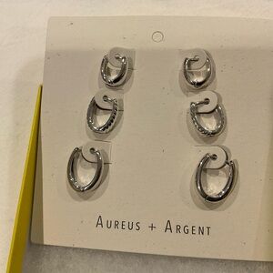 Aureus + Argent Banana Republic Silver Hoop Earrings Set